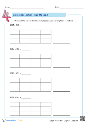 4- Digit Multiplication using Box Method 2