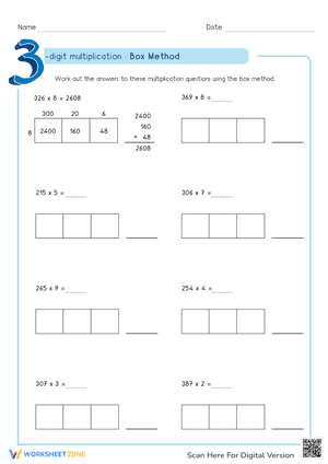 3- Digit Multiplication using Box Method 2
