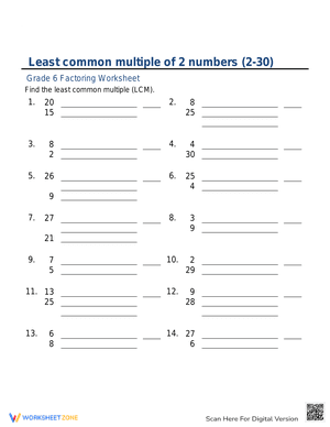 Least common multiple of 2 numbers part 5