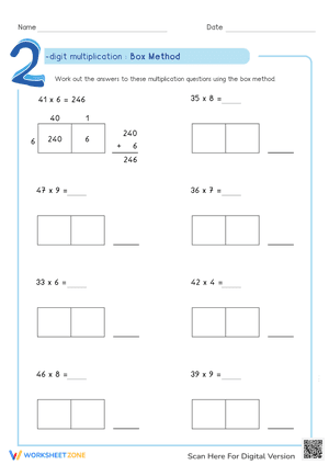 2- Digit Multiplication using Box Method 2