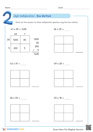 2- Digit Multiplication using Box Method 4