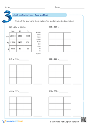 3- Digit Multiplication using Box Method 6