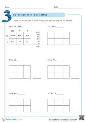 3- Digit Multiplication using Box Method 3