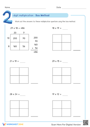 2- Digit Multiplication using Box Method 3
