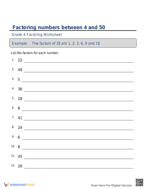 Factoring numbers 3