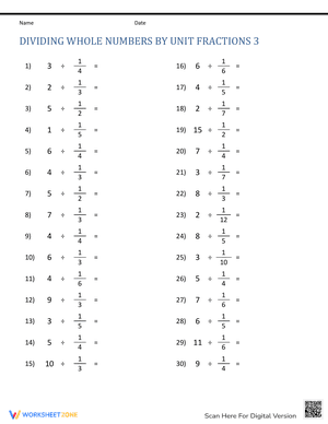 Dividing Whole Numbers by Unit Fractions 3