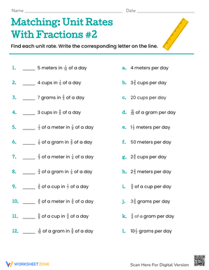 Matching_Unit Rates With Fractions #2