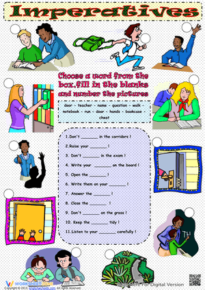 Imperative Mood ESL Grammar Exercises Worksheet