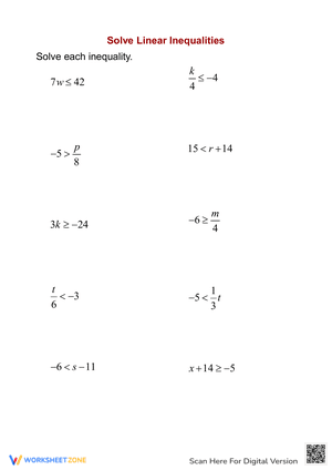 Solve Linear Inequalities