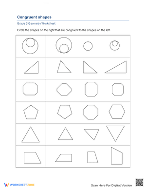 Congruent shapes 1