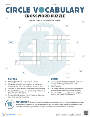 Circle Vocabulary Crossword Puzzle