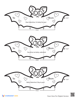 Bat Valentines Cards