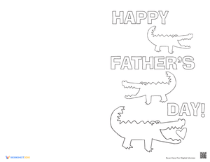 Color a Crocodile Father's Day Card