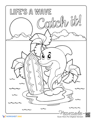 summer-coloring-pages-cute-island-surfing-dolphin