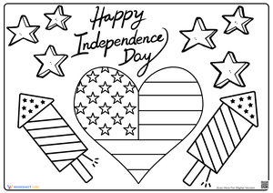 4th of July Independence Day Coloring Page 3