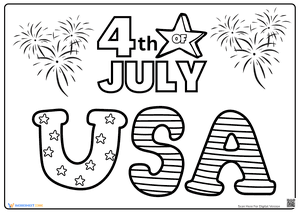 4th of July Independence Day Coloring Page 4