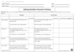 LW-2-1-3_Editing Checklist - Narrative Writing