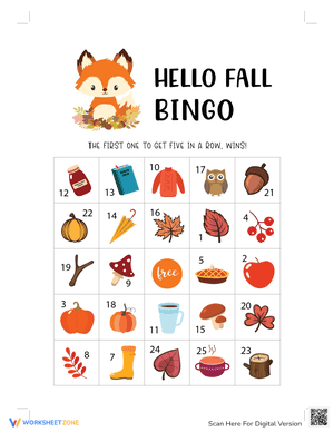 Hello Fall Bingo 2