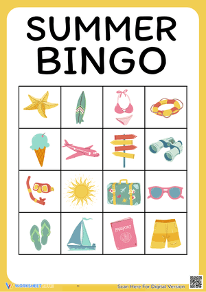 Summer Bingo Cards 1