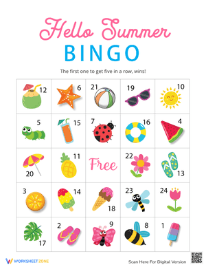 Hello Summer Bingo Cards 4