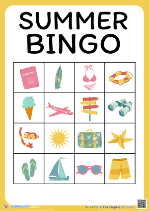 Summer Bingo Cards 6