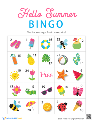 Hello Summer Bingo Cards 6