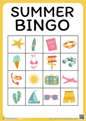 Summer Bingo Cards 4