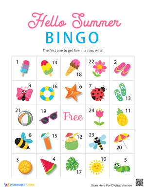 Hello Summer Bingo Cards 7