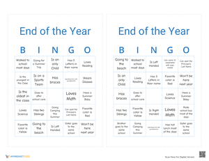 End of the Year Bingo 4