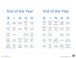 End of the Year Bingo 1