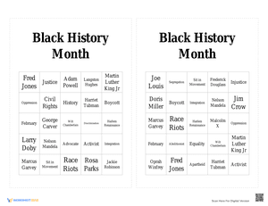 Black History Month Bingo 4