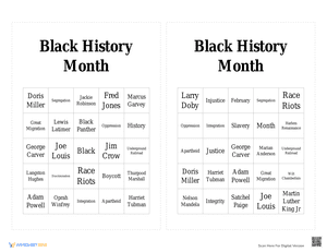 Black History Month Bingo 6