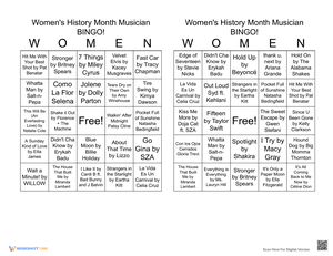 Women's History Month Musician BINGO 2