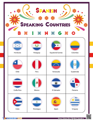 Spanish Speaking Countries Bingo 2