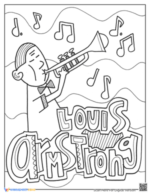 Louis Armstrong Coloring Page