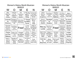 Women's History Month Musician BINGO 23