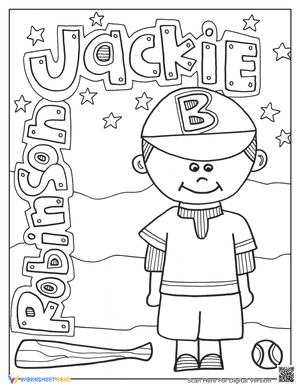 Coloring Page Jackie Robinson
