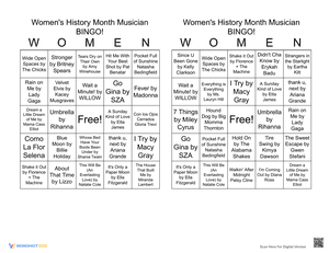 Women's History Month Musician BINGO 13