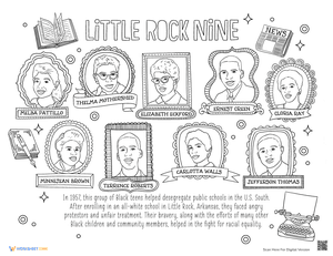 Little Rock Nine Coloring Page