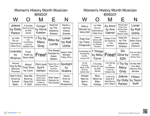 Women's History Month Musician BINGO 15