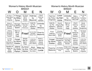Women's History Month Musician BINGO 3