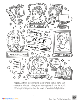 Great Black Authors Coloring Page