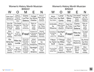 Women's History Month Musician BINGO 12