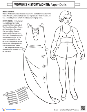 Marian Anderson Paper Doll