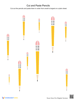 Cut and Paste School Pencils