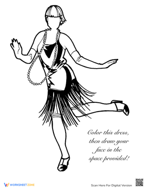 Flapper Dress Coloring Page