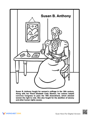 Susan B. Anthony Coloring Page