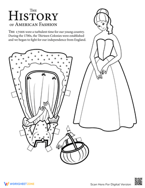 Colonial Paper Doll Girl