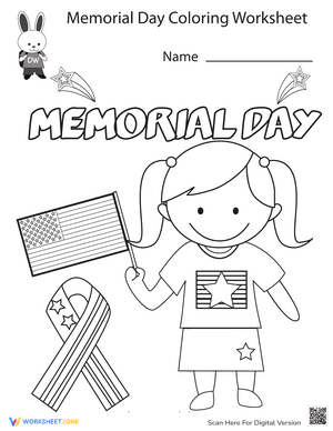 Memorial Day Coloring Worksheet