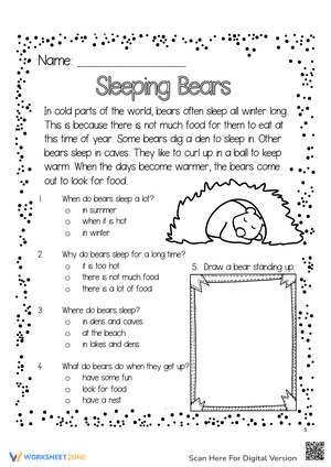 Winter Reading - Sleeping Bears